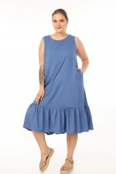 Schık Kadın Büyük Beden Kolsuz Elbise SCKWM21EL01 - 2