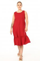 Schık Kadın Büyük Beden Kolsuz Elbise SCKWM21EL01 - 12