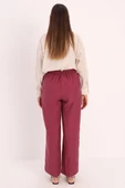 Vişne-Cepli Boru Paça Pantolon - 4