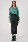 Yeşil-Jakarlı Klasik Rahat Pantolon - 2
