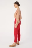 Kırmızı-Beli Lastikli Havuc Pantolon - 3