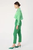 Yeşil01-Beli Lastikli Havuc Pantolon - 3