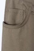 Haki-Pamuklu Bol Paça Cepli Likralı Pantolon - 5