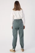 Pastel Yeşili-Pamuklu Apolet Detaylı Çıtçıtlı Likralı Kargo Pantolon - 4