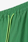 Yeşil-Paraşüt Kumaş Pile Detaylı Paçası Büzgülü Pantolon - 6