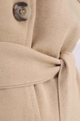 Bej-Cepli Kemerli Düğmeli Ferace - 5