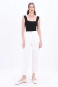 Beyaz-Pamuklu Rahat Kalıp Kumaş Pantolon thumbnail 3