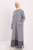 Gri-FERMUARLI ETEK UCU GARNİLİ FERACE thumbnail 1