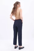 Lacivert-Pamuklu Büyük Beden Kumaş Pantolon - 4