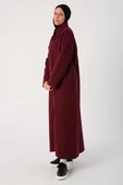 Bordo-Sivri Yaka Gizli Patlı Ferace - 3