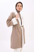 Vizon-Oversize Gizli Cepli Likralı Süet Ceket - 1