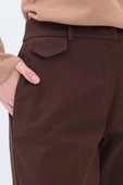 Kahve-Süs Cep Kapaklı Pensli Havuç Pantolon thumbnail 5