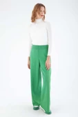 Yeşil-Bol Paça Triko Pantolon thumbnail 1