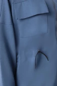 Mavi-Belden Büzgülü Cepli Ceket - 4
