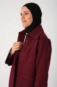 Bordo-Sivri Yaka Gizli Patlı Ferace - 1