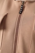 Koyu Bej-Belden Büzgülü Cepli Ceket thumbnail 5