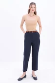 Lacivert-Pamuklu Rahat Kalıp Kumaş Pantolon thumbnail 2