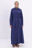 İndigo-Cepli Kemerli Ferace thumbnail 2