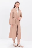 Bej-Kolu Katlamalı Sweat Hırka - 3