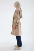 Bej-Kemerli Çıtçıtlı Trençkot thumbnail 3