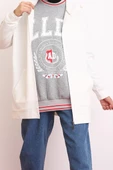Ekru-Fermuarlı Sweat Hırka - 1