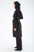 Siyah-Kemerli Çıtçıtlı Trençkot thumbnail 3