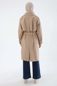 Bej-Kemerli Çıtçıtlı Trençkot thumbnail 4