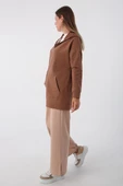Kahve-Fermuarlı Sweat Hırka - 3
