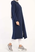İndigo-Kapüşonlu Fermuarlı Hırka thumbnail 3