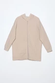 Bej01-Fermuarlı Sweat Hırka - 8