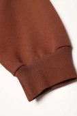 Açık Kahve-Kanguru Cepli Oversize Sweat Hırka thumbnail 7