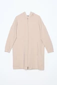 Bej01-Fermuarlı Sweat Hırka - 7