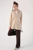 Bej01-Fermuarlı Sweat Hırka - 5