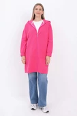 Fuşya-Fermuarlı Sweat Hırka - 2
