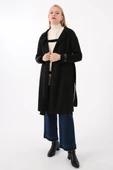 Siyah-Kuşaklı Kolları Detaylı Süet Trençkot thumbnail 1