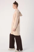 Bej01-Fermuarlı Sweat Hırka - 3
