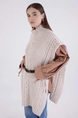 Ekru-Saç Örgülü Balıkçı Yaka Süveter thumbnail 5