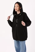 Siyah-Kanguru Cepli Oversize Sweat Hırka thumbnail 1