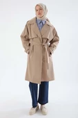 Bej-Kemerli Çıtçıtlı Trençkot thumbnail 1