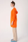 Turuncu-Fermuarlı Sweat Hırka - 3