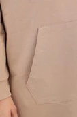 Açık Vizon-Fermuarlı Sweat Hırka - 5