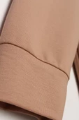 Bej-Fermuarlı Sweat Hırka - 6