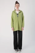 Açık Yeşil-Fermuarlı Sweat Hırka - 2