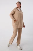 Bej-Fermuarlı Sweat Hırka thumbnail 3