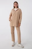 Bej-Fermuarlı Sweat Hırka thumbnail 2