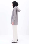 Gri-Fermuarlı Sweat Hırka - 3