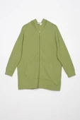 Açık Yeşil-Fermuarlı Sweat Hırka - 7