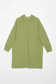 Açık Yeşil-Fermuarlı Sweat Hırka - 7