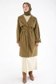 Haki-Kemerli Çıtçıtlı Trençkot thumbnail 5