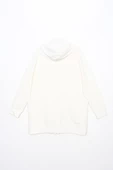 Ekru-Fermuarlı Sweat Hırka - 8